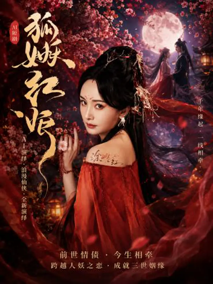 AI魔改 狐妖小红娘 杨幂饰演涂山红红展现雪白身姿 激情沉沦榻上